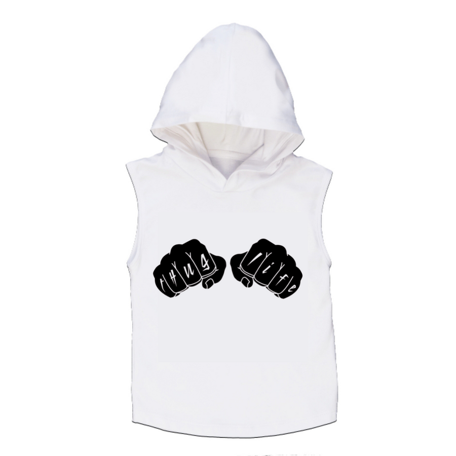 MLW By Design - Thug Life Sleeveless Hoodie | White or Black